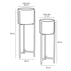 Mica Decorations Pots, Cache-pots Et Jardinières D'extérieur 2 Cache-pots Et Pieds En Métal Noir H79 -Parasols Soldes Magasin 2 cache pots et pieds en metal noir h79 4