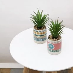 Ligne Déco Plantes D'intérieur Et Fleurs D'intérieur 2 Plantes Vertes Artificielles De Bureau Pot Céramique, H.20cm -Parasols Soldes Magasin 2 plantes vertes artificielles de bureau pot ceramique h 20cm 3