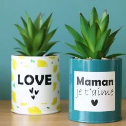 Ligne Déco Plantes D'intérieur Et Fleurs D'intérieur 2 Plantes Vertes Artificielles De Bureau Pot Métal, H.20cm -Parasols Soldes Magasin 2 plantes vertes artificielles de bureau pot metal h 20cm 7