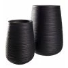 Maisons Du Monde Pots, Cache-pots Et Jardinières D'extérieur 2 Pots De Jardin Rainurés Noirs H64