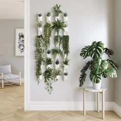 Umbra Pots, Cache-pots Et Jardinières D'extérieur 3 Pots De Fleurs Suspendus Combinables, Blanc -Parasols Soldes Magasin 3 pots de fleurs suspendus combinables blanc 3