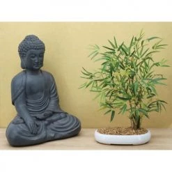 Ligne Déco Plantes D'intérieur Et Fleurs D'intérieur Arbre Artificiel Bonsaï Plante Verte Bambou, H.45cm -Parasols Soldes Magasin arbre artificiel bonsai plante verte bambou h 45cm 2