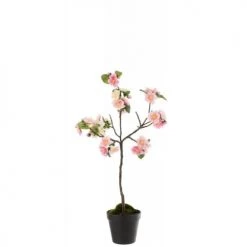 LANADECO Plantes D'intérieur Et Fleurs D'intérieur Arbre En Fleurs Plastique Rose/marron H50cm