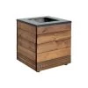 Jardipolys Pots, Cache-pots Et Jardinières D'extérieur Bac à Fleurs Carré Acier Noir Et Bois De Sapin épicéa -Parasols Soldes Magasin bac a fleurs carre acier noir et bois de sapin epicea 4