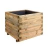Jardipolys Pots, Cache-pots Et Jardinières D'extérieur Bac à Fleurs Carré En Bois De Pin 100x100cm -Parasols Soldes Magasin bac a fleurs carre en bois de pin 100x100cm