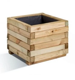 Jardipolys Pots, Cache-pots Et Jardinières D'extérieur Bac à Fleurs Carré En Bois De Pin 40x40cm