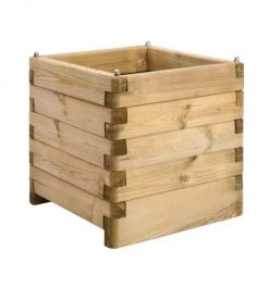 Jardipolys Pots, Cache-pots Et Jardinières D'extérieur Bac à Fleurs Carré En Bois De Pin 50x50