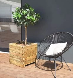 Jardipolys Pots, Cache-pots Et Jardinières D'extérieur Bac à Fleurs Carré En Bois De Pin 50x50 -Parasols Soldes Magasin bac a fleurs carre en bois de pin 50x50 4