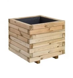 Jardipolys Pots, Cache-pots Et Jardinières D'extérieur Bac à Fleurs Carré En Bois De Pin 50x50cm