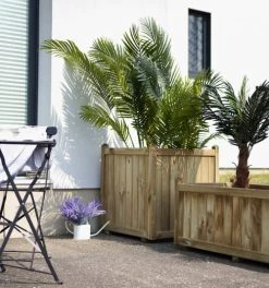 Jardipolys Pots, Cache-pots Et Jardinières D'extérieur Bac à Fleurs Carré En Bois De Pin 70x70 -Parasols Soldes Magasin bac a fleurs carre en bois de pin 70x70 5