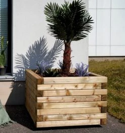 Jardipolys Pots, Cache-pots Et Jardinières D'extérieur Bac à Fleurs Carré En Bois De Pin 80x80cm -Parasols Soldes Magasin bac a fleurs carre en bois de pin 80x80cm 3