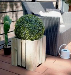 Jardipolys Pots, Cache-pots Et Jardinières D'extérieur Bac à Fleurs Carré En Pin - 33cm -Parasols Soldes Magasin bac a fleurs carre en pin 33cm 3