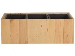 Beliani Pots, Cache-pots Et Jardinières D'extérieur Bac à Fleurs En Bois 66x24x24