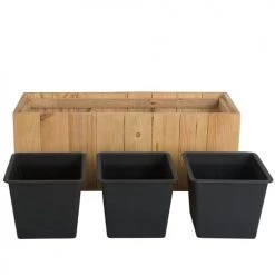 Beliani Pots, Cache-pots Et Jardinières D'extérieur Bac à Fleurs En Bois 66x24x24 -Parasols Soldes Magasin bac a fleurs en bois 66x24x24 4