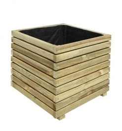Jardipolys Pots, Cache-pots Et Jardinières D'extérieur Bac à Fleurs En Bois De Pin Carré L-50cm