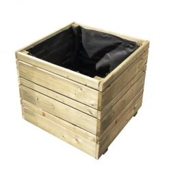 Jardipolys Pots, Cache-pots Et Jardinières D'extérieur Bac à Fleurs En Bois De Pin L-50cm