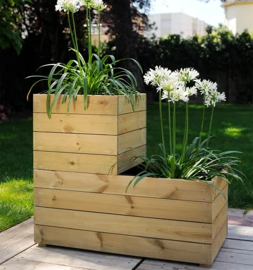 Jardipolys Pots, Cache-pots Et Jardinières D'extérieur Bac à Fleurs En Bois De Pin Modulable L-40cm 4 Jardipolys Pots, Cache-pots Et Jardinières D'extérieur Bac à Fleurs En Bois De Pin Modulable L-40cm – Image 2