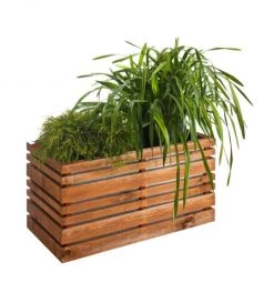 Jardipolys Pots, Cache-pots Et Jardinières D'extérieur Bac à Fleurs En Bois Teinté Marron L-100cm