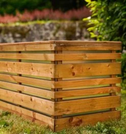 Jardipolys Pots, Cache-pots Et Jardinières D'extérieur Bac à Fleurs En Bois Teinté Marron L-100cm -Parasols Soldes Magasin bac a fleurs en bois teinte marron l 100cm 3