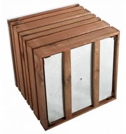 Jardipolys Pots, Cache-pots Et Jardinières D'extérieur Bac à Fleurs En Bois Teinté Marron L-50cm -Parasols Soldes Magasin bac a fleurs en bois teinte marron l 50cm 1