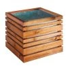 Jardipolys Pots, Cache-pots Et Jardinières D'extérieur Bac à Fleurs En Bois Teinté Marron L-60cm -Parasols Soldes Magasin bac a fleurs en bois teinte marron l 60cm