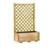 Jardipolys Pots, Cache-pots Et Jardinières D'extérieur Bac à Fleurs Rectangle Avec Treillis Droit En Bois De Pin -Parasols Soldes Magasin bac a fleurs rectangle avec treillis droit en bois de pin