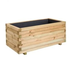 Jardipolys Pots, Cache-pots Et Jardinières D'extérieur Bac à Fleurs Rectangle En Bois De Pin L100cm