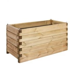 Jardipolys Pots, Cache-pots Et Jardinières D'extérieur Bac à Fleurs Rectangle En Bois De Pin L100cm