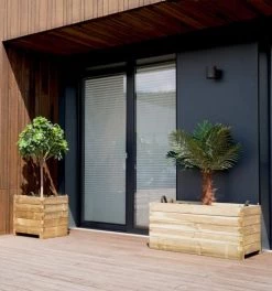 Jardipolys Pots, Cache-pots Et Jardinières D'extérieur Bac à Fleurs Rectangle En Bois De Pin L100cm -Parasols Soldes Magasin bac a fleurs rectangle en bois de pin l100cm 6