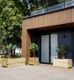 Jardipolys Pots, Cache-pots Et Jardinières D'extérieur Bac à Fleurs Rectangle En Bois De Pin L100cm -Parasols Soldes Magasin bac a fleurs rectangle en bois de pin l100cm 7