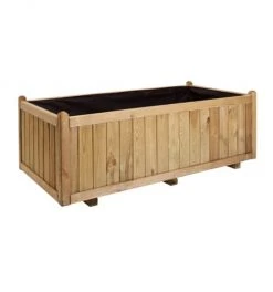 Jardipolys Pots, Cache-pots Et Jardinières D'extérieur Bac à Fleurs Rectangle En Bois De Pin L140cm