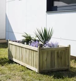 Jardipolys Pots, Cache-pots Et Jardinières D'extérieur Bac à Fleurs Rectangle En Bois De Pin L140cm -Parasols Soldes Magasin bac a fleurs rectangle en bois de pin l140cm 4