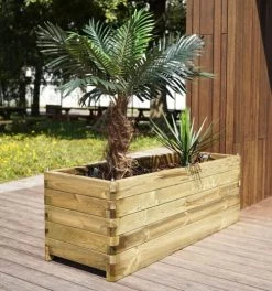 Jardipolys Pots, Cache-pots Et Jardinières D'extérieur Bac à Fleurs Rectangle En Bois De Pin L150cm -Parasols Soldes Magasin bac a fleurs rectangle en bois de pin l150cm 3