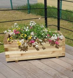 Jardipolys Pots, Cache-pots Et Jardinières D'extérieur Bac à Fleurs Rectangle En Bois De Pin L80cm -Parasols Soldes Magasin bac a fleurs rectangle en bois de pin l80cm 1