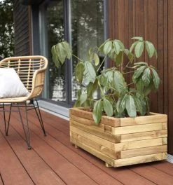 Jardipolys Pots, Cache-pots Et Jardinières D'extérieur Bac à Fleurs Rectangle En Bois De Pin L80cm -Parasols Soldes Magasin bac a fleurs rectangle en bois de pin l80cm 2
