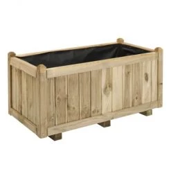 Jardipolys Pots, Cache-pots Et Jardinières D'extérieur Bac à Fleurs Rectangle En Bois De Pin L92cm