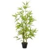 Outsunny Plantes D'intérieur Et Fleurs D'intérieur Bambou Artificiel H.1,2 M 369 Feuilles Pot Inclus Noir Lichen Vert -Parasols Soldes Magasin bambou artificiel h 1 2 m 369 feuilles pot inclus noir lichen vert