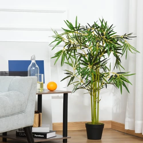 Outsunny Plantes D'intérieur Et Fleurs D'intérieur Bambou Artificiel H1,2m 4 Outsunny Plantes D'intérieur Et Fleurs D'intérieur Bambou Artificiel H1,2m – Image 2
