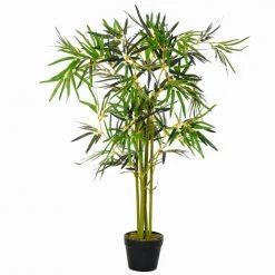 Outsunny Plantes D'intérieur Et Fleurs D'intérieur Bambou Artificiel H1,2m