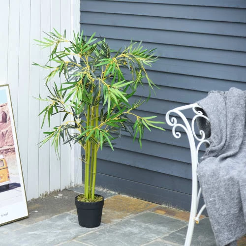 Outsunny Plantes D'intérieur Et Fleurs D'intérieur Bambou Artificiel H1,2m 6 Outsunny Plantes D'intérieur Et Fleurs D'intérieur Bambou Artificiel H1,2m – Image 4