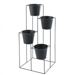 Maisons Du Monde Pots, Cache-pots Et Jardinières D'extérieur Cache-pot 4 Supports En Métal Noir