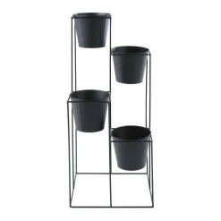 Maisons Du Monde Pots, Cache-pots Et Jardinières D'extérieur Cache-pot 4 Supports En Métal Noir -Parasols Soldes Magasin cache pot 4 supports en metal noir 1000 3 30 200807 2