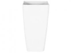 Beliani Pots, Cache-pots Et Jardinières D'extérieur Cache-pot Blanc Brillant H76 Cm