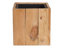 Beliani Pots, Cache-pots Et Jardinières D'extérieur Cache-pot D'extérieur En Bois Solide Bois Clair H24