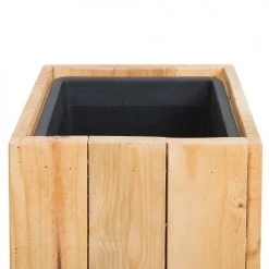 Beliani Pots, Cache-pots Et Jardinières D'extérieur Cache-pot D'extérieur En Bois Solide Bois Clair H50 -Parasols Soldes Magasin cache pot d exterieur en bois solide bois clair h50 3