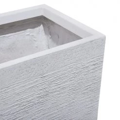 Beliani Pots, Cache-pots Et Jardinières D'extérieur Cache-pot D'extérieur En Céramique Blanc H37 -Parasols Soldes Magasin cache pot d exterieur en ceramique blanc h37 5