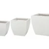 Beliani Pots, Cache-pots Et Jardinières D'extérieur Cache-pot D'extérieur En Céramique Blanc H38 44 51