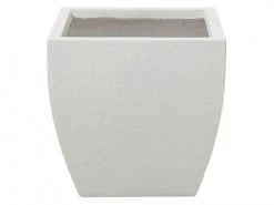 Beliani Pots, Cache-pots Et Jardinières D'extérieur Cache-pot D'extérieur En Céramique Blanc H38