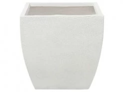 Beliani Pots, Cache-pots Et Jardinières D'extérieur Cache-pot D'extérieur En Céramique Blanc H44