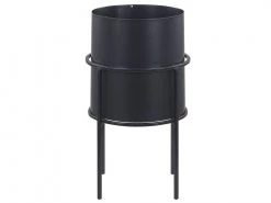 Beliani Pots, Cache-pots Et Jardinières D'extérieur Cache-pot D'extérieur En Métal Noir H28